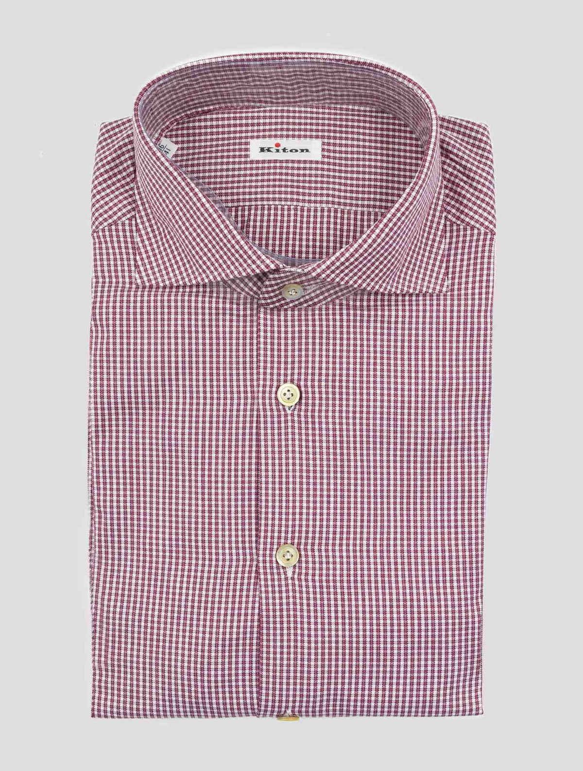 Kiton Red White Cotton Shirt 1