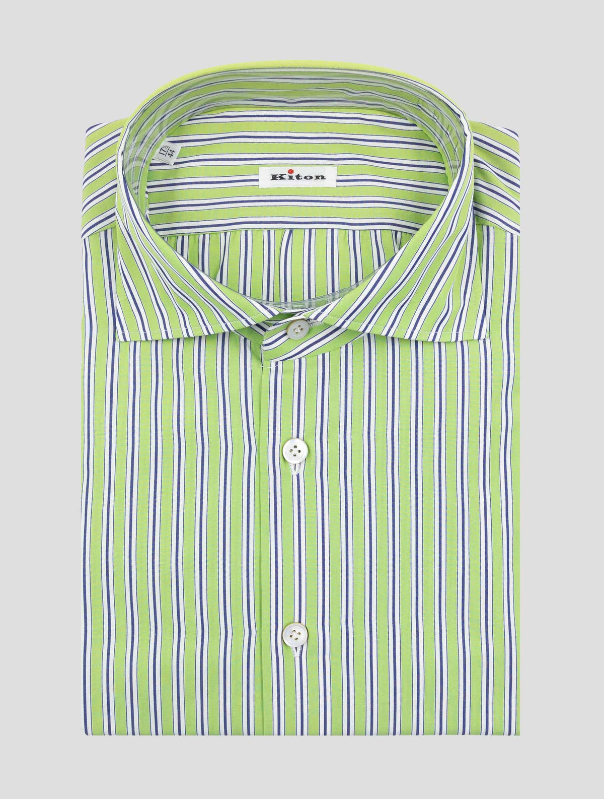 Kiton Green Cotton Shirt 1