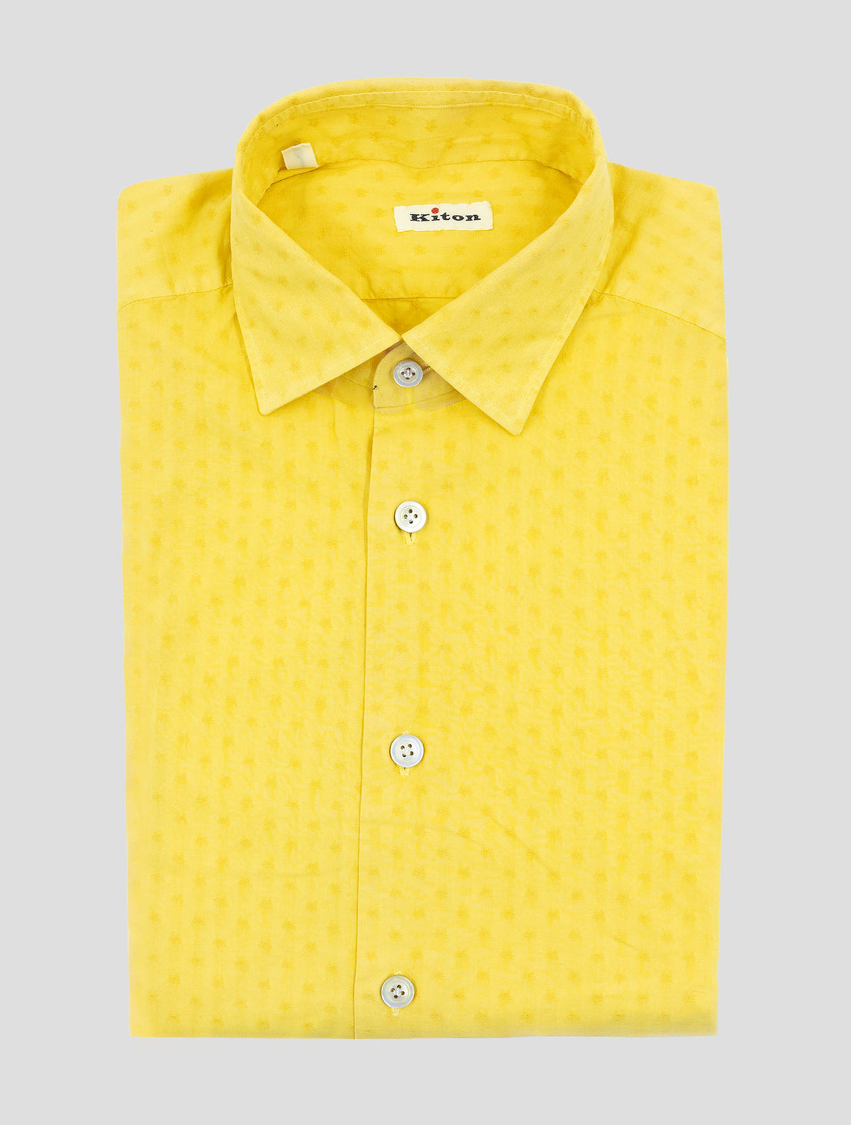 Kiton Yellow Cotton Shirt 1