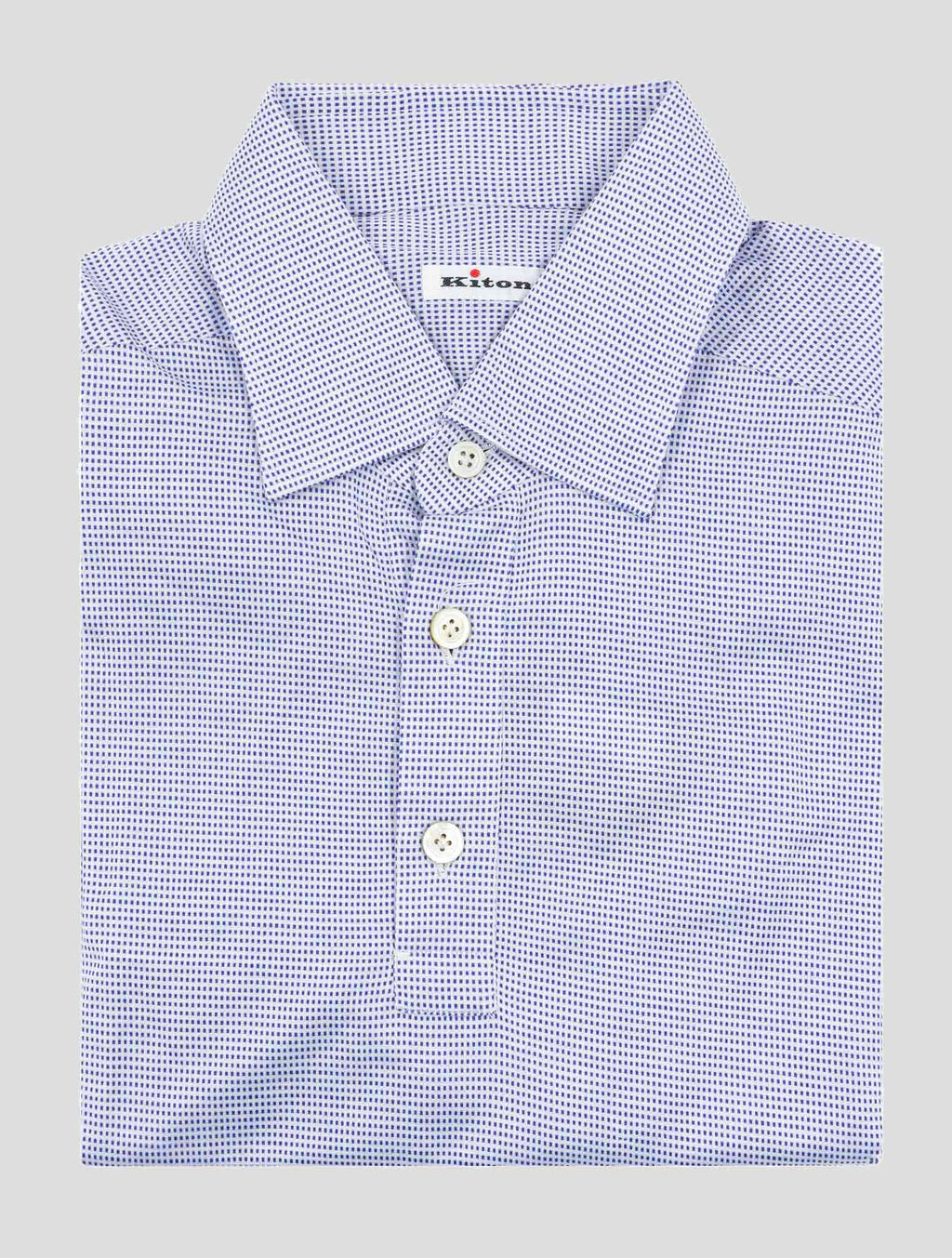 Kiton Blue Cotton Polo 1