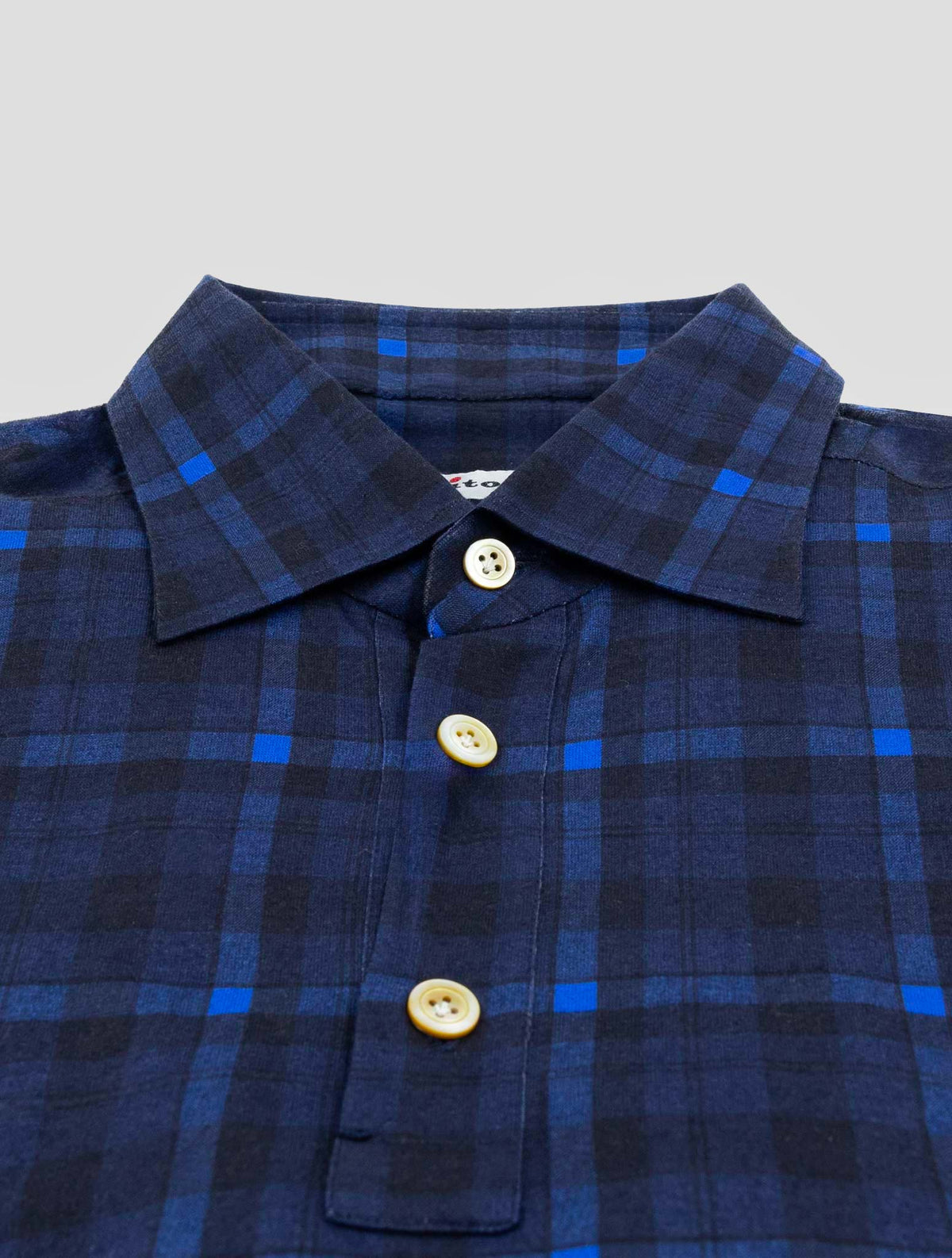 Kiton Blue Cotton Sweater Polo 2