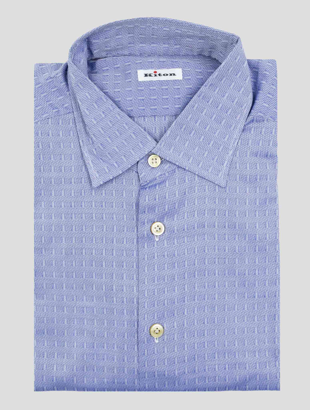 Kiton Blue Cotton Shirt 1