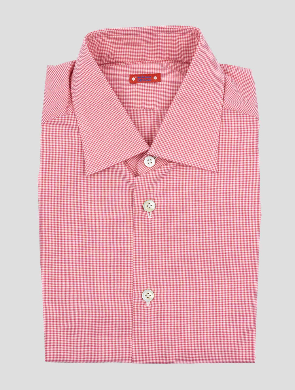 Kiton Red White Cotton Shirt 1
