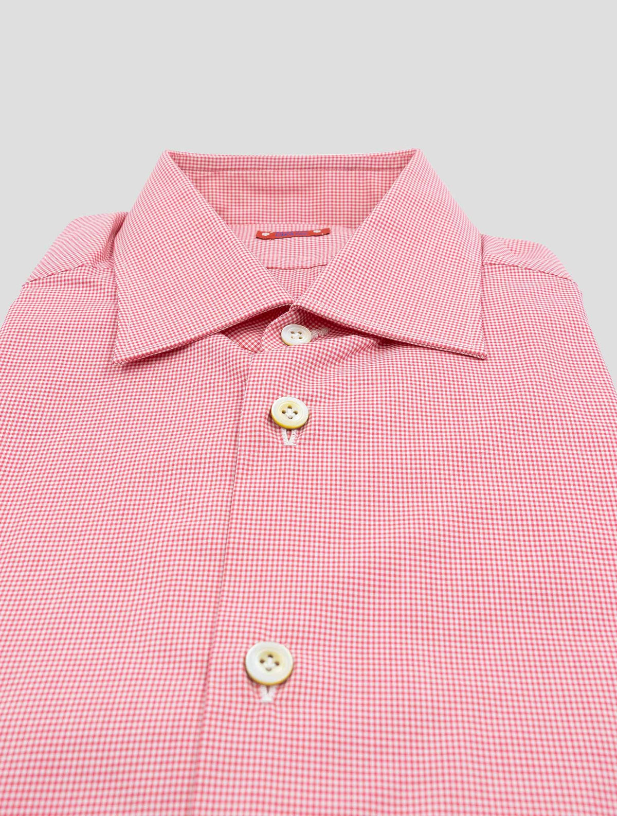 Kiton Red White Cotton Shirt 2