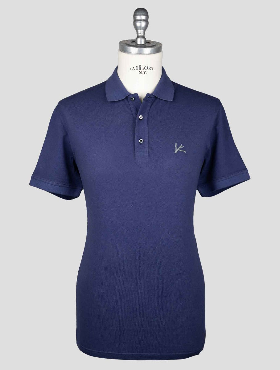 Isaia Blue Navy Cotton Polo