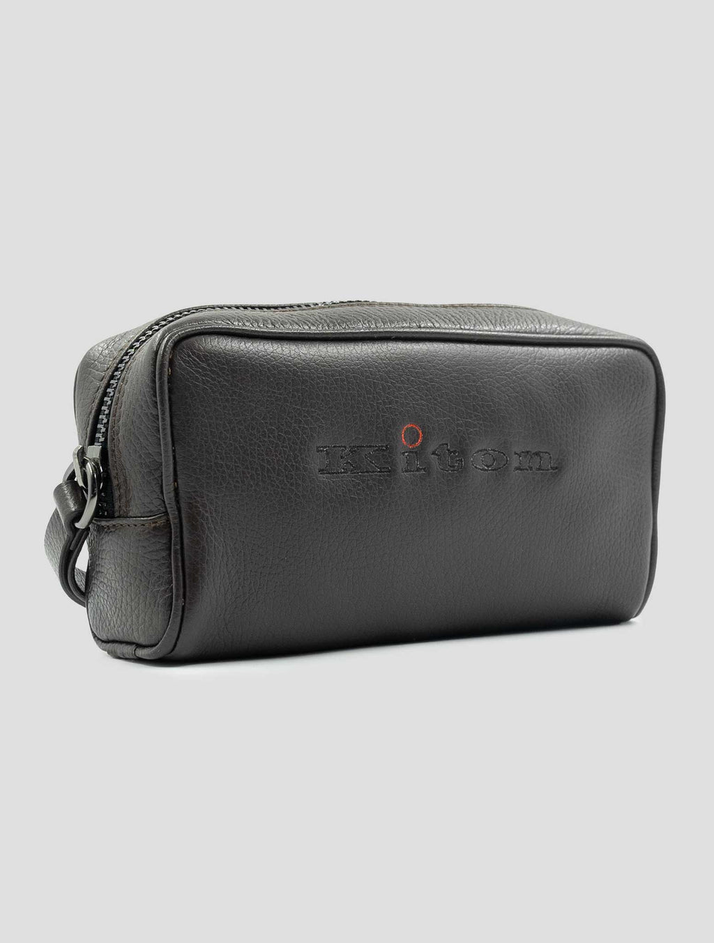 Kiton Brown Leather Pochette 2