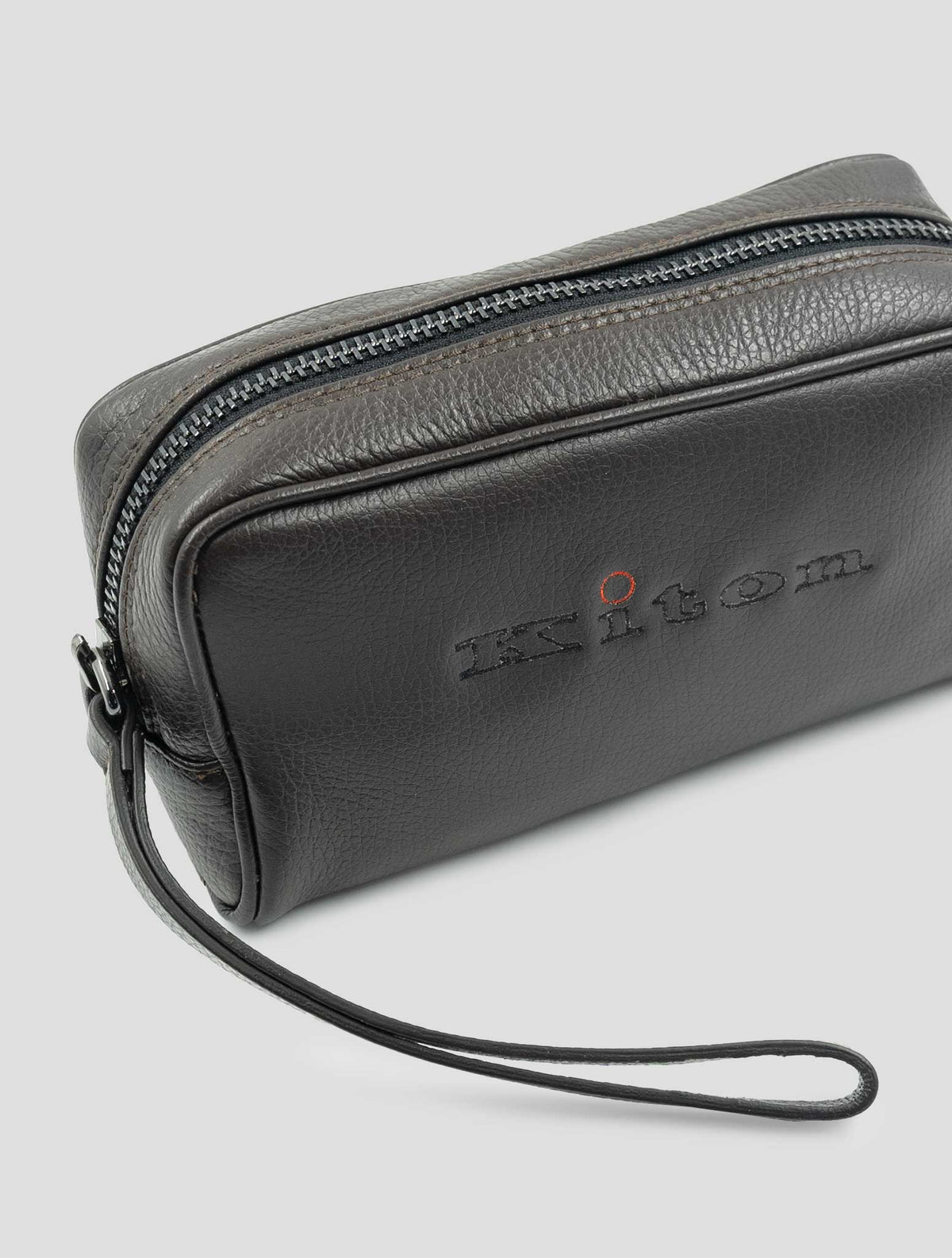 Kiton Brown Leather Pochette 6