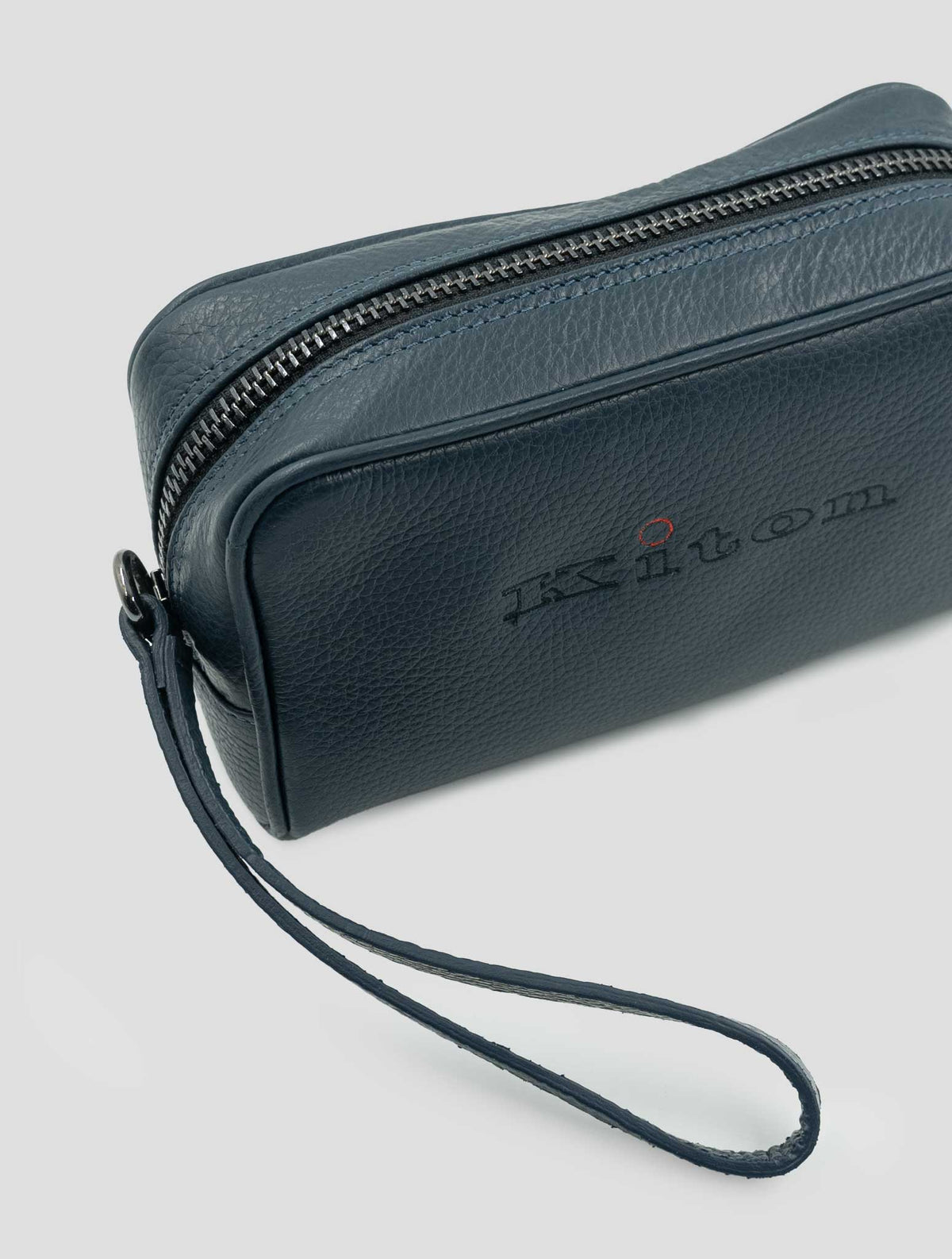 Kiton Blue Leather Pochette 5