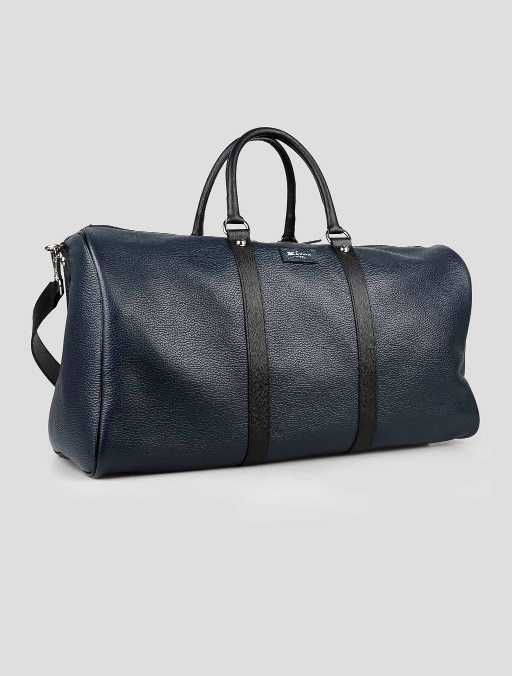 Kiton Blue Leather Travel Bag 2
