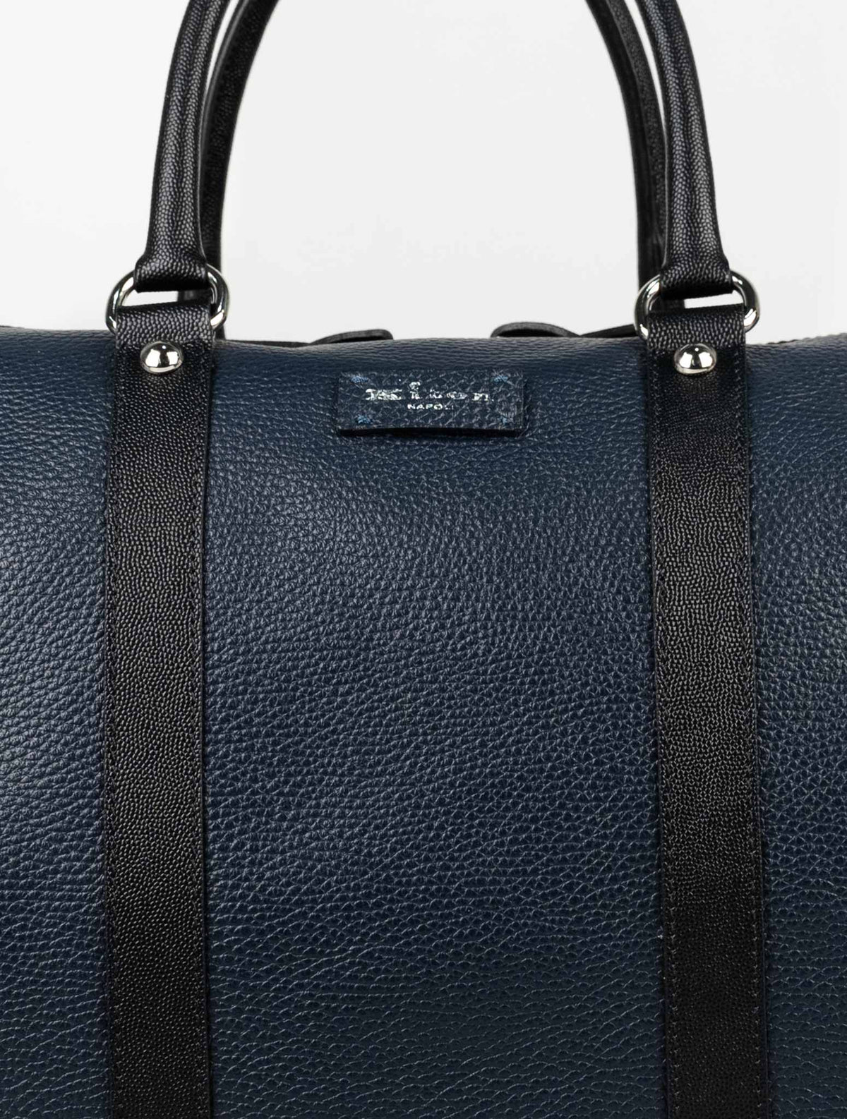 Kiton Blue Leather Travel Bag 5