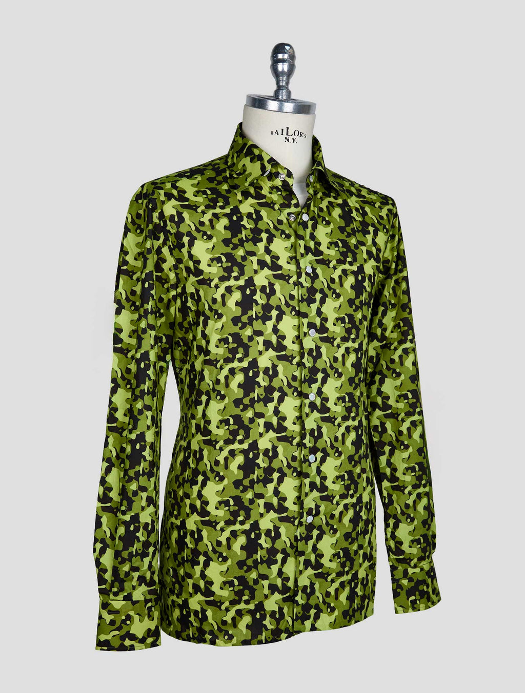 Kiton Green Black Cotton Shirt 2