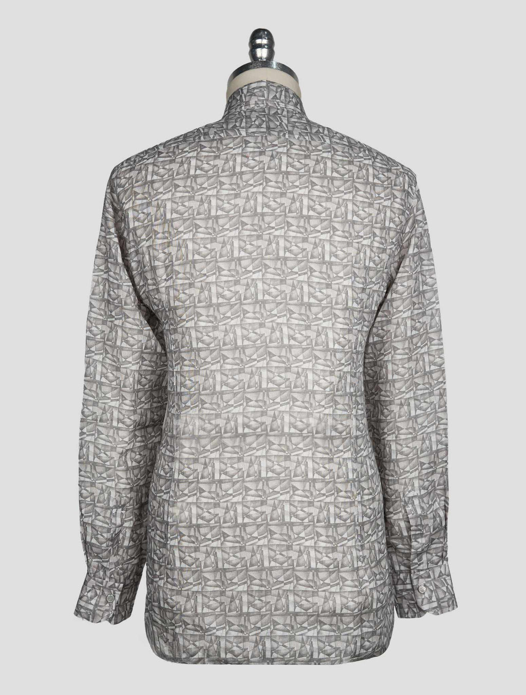 Kiton Gray White Linen Shirt 3