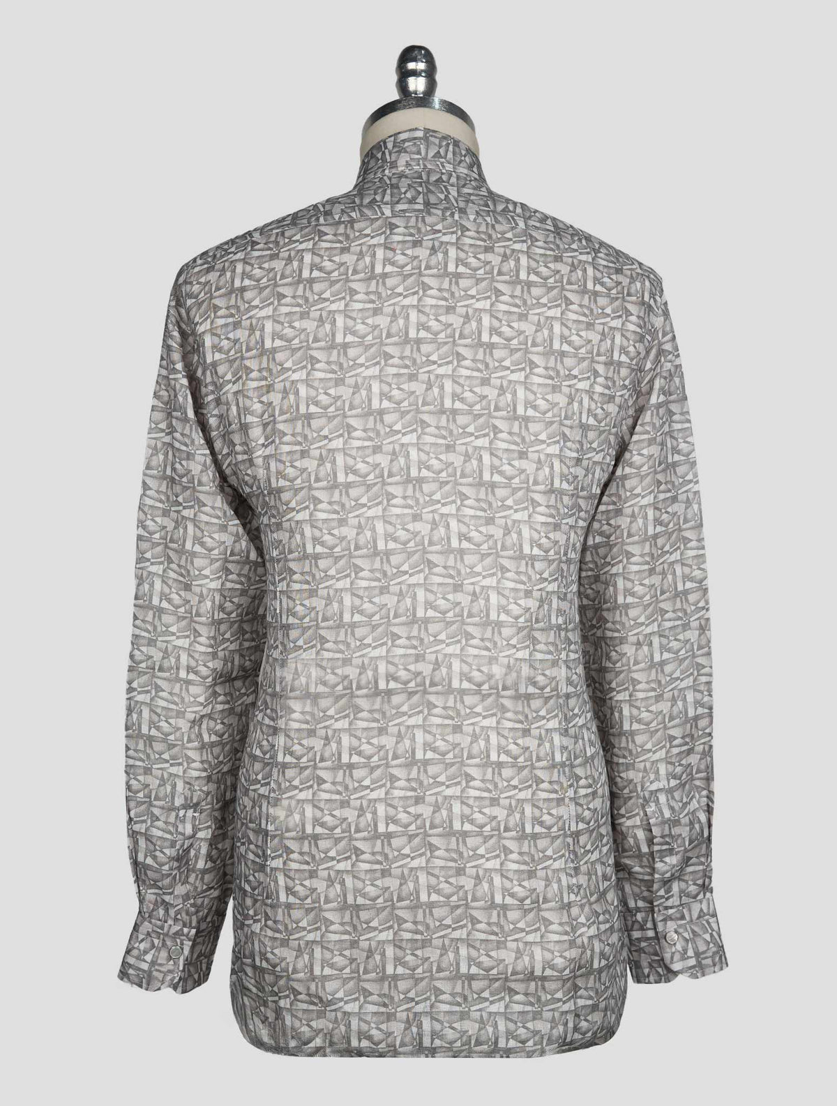 Kiton Gray White Linen Shirt 3