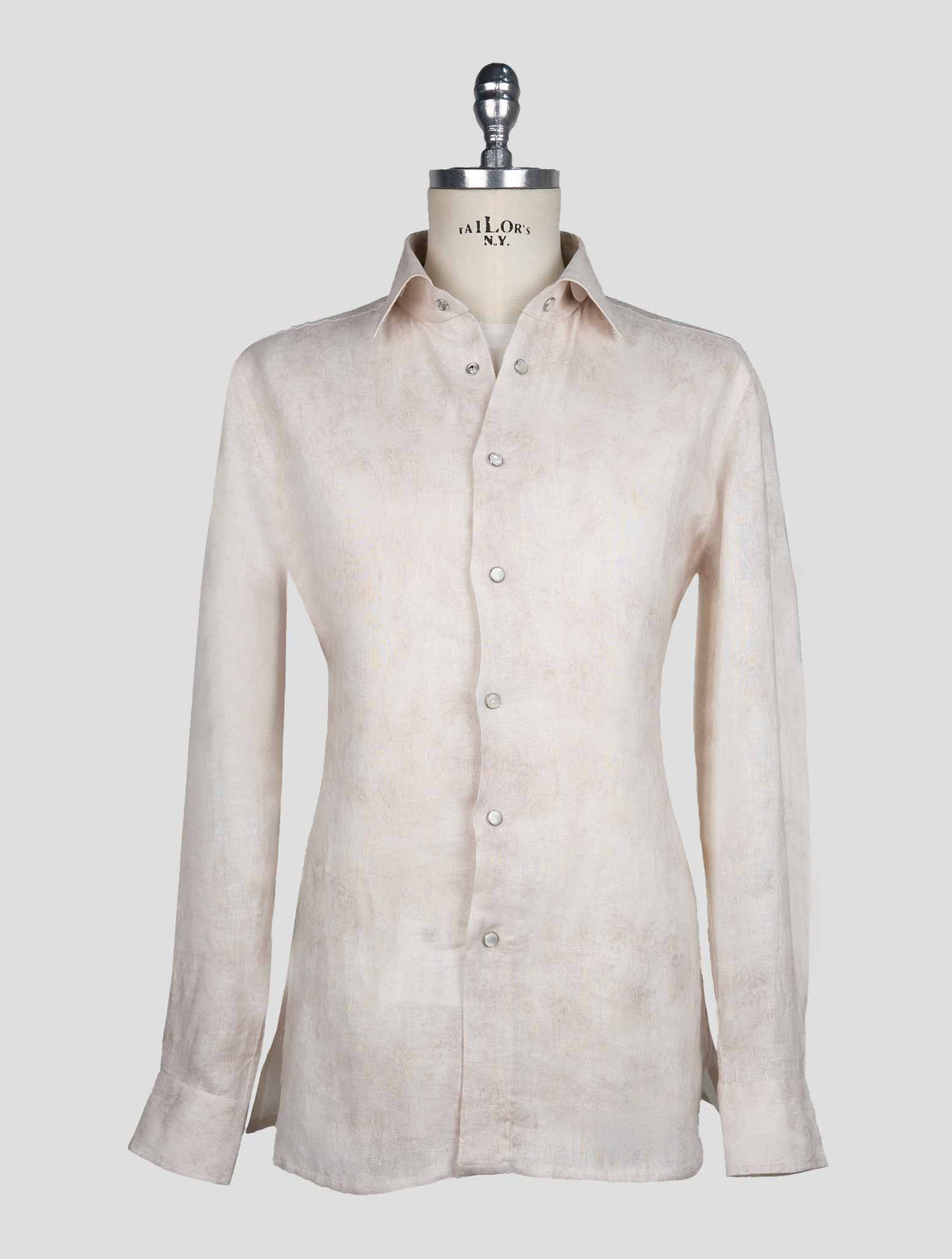 Kiton Beige Linen Shirt 1