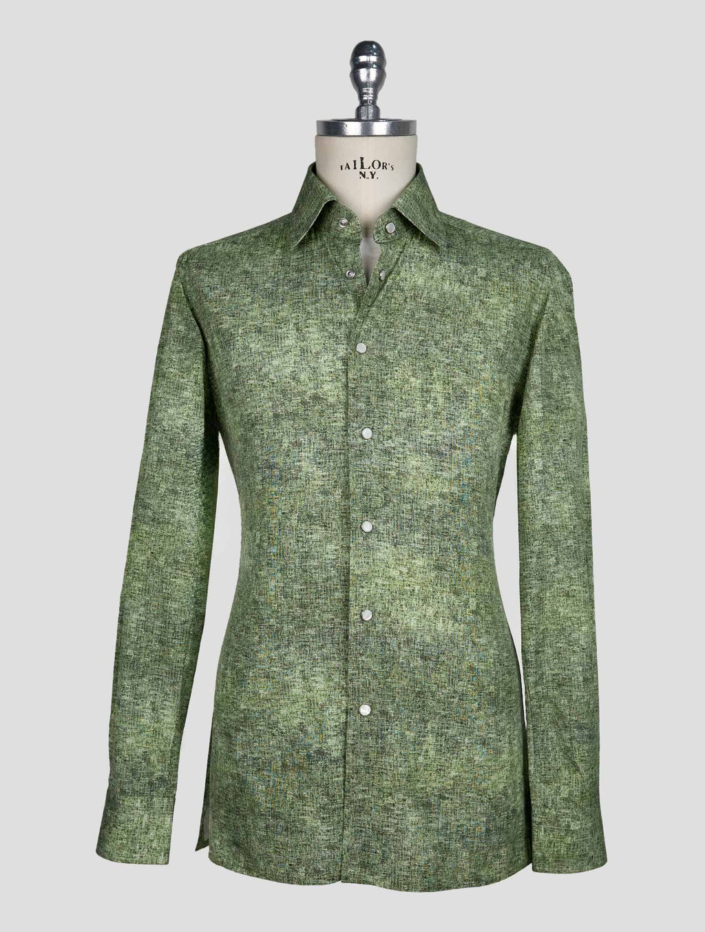 Kiton Green Cotton Shirt 1