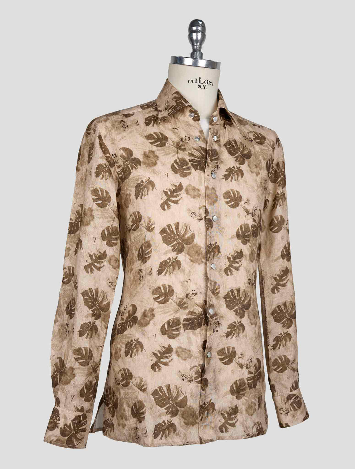 Kiton Beige Brown Linen Shirt 2