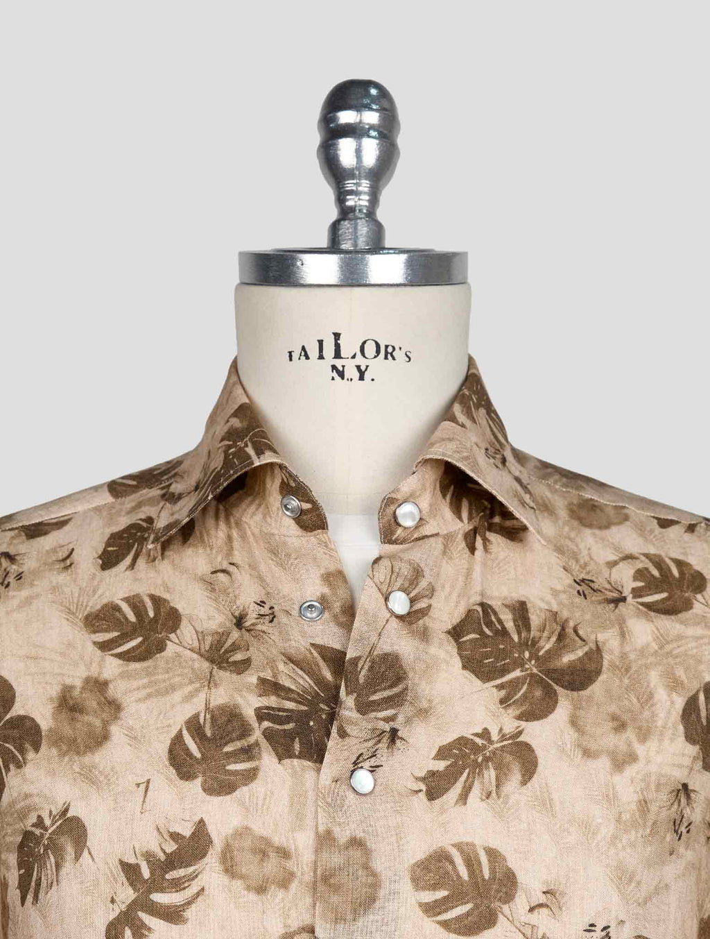 Kiton Beige Brown Linen Shirt 4