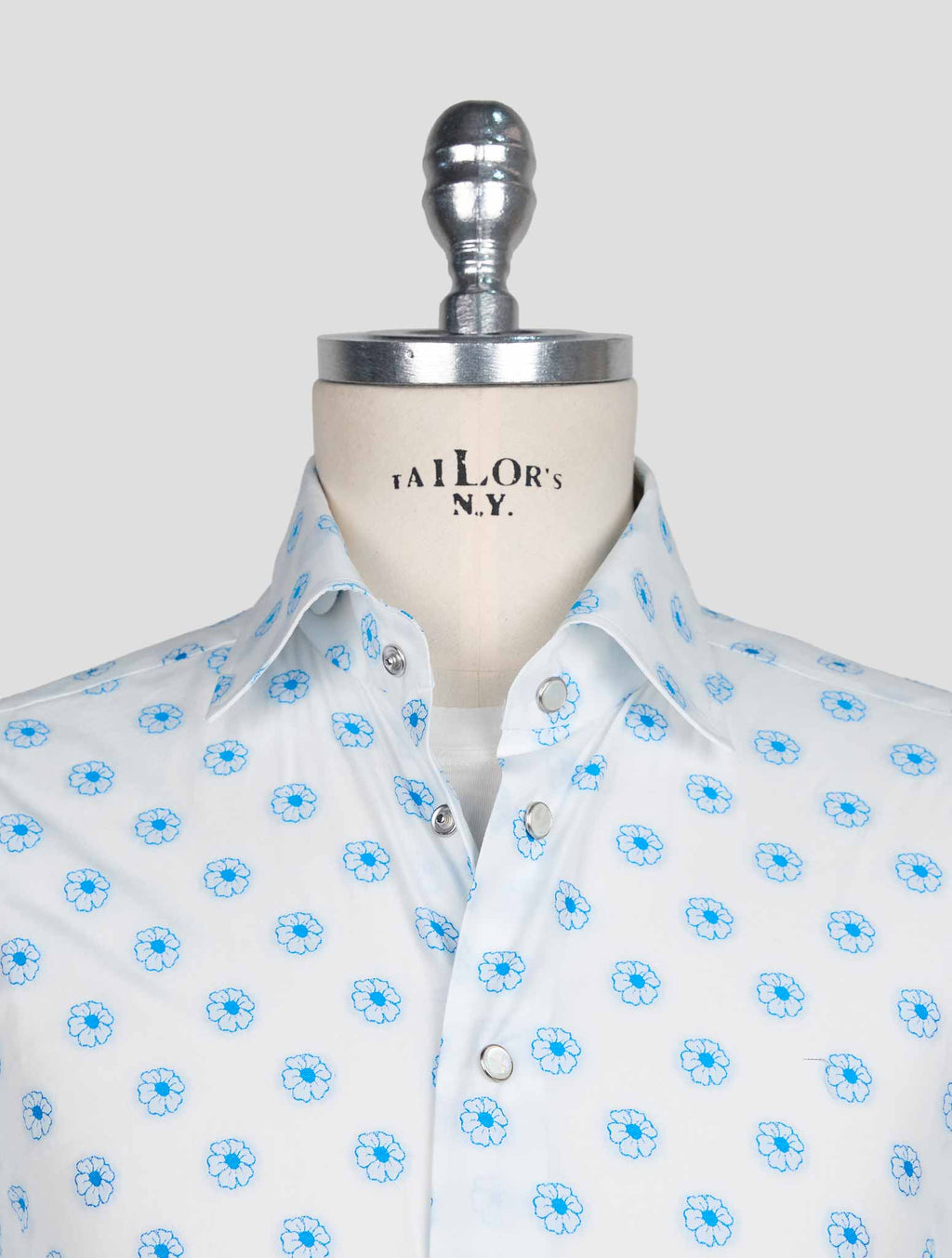 Kiton White Blue Cotton Shirt 4