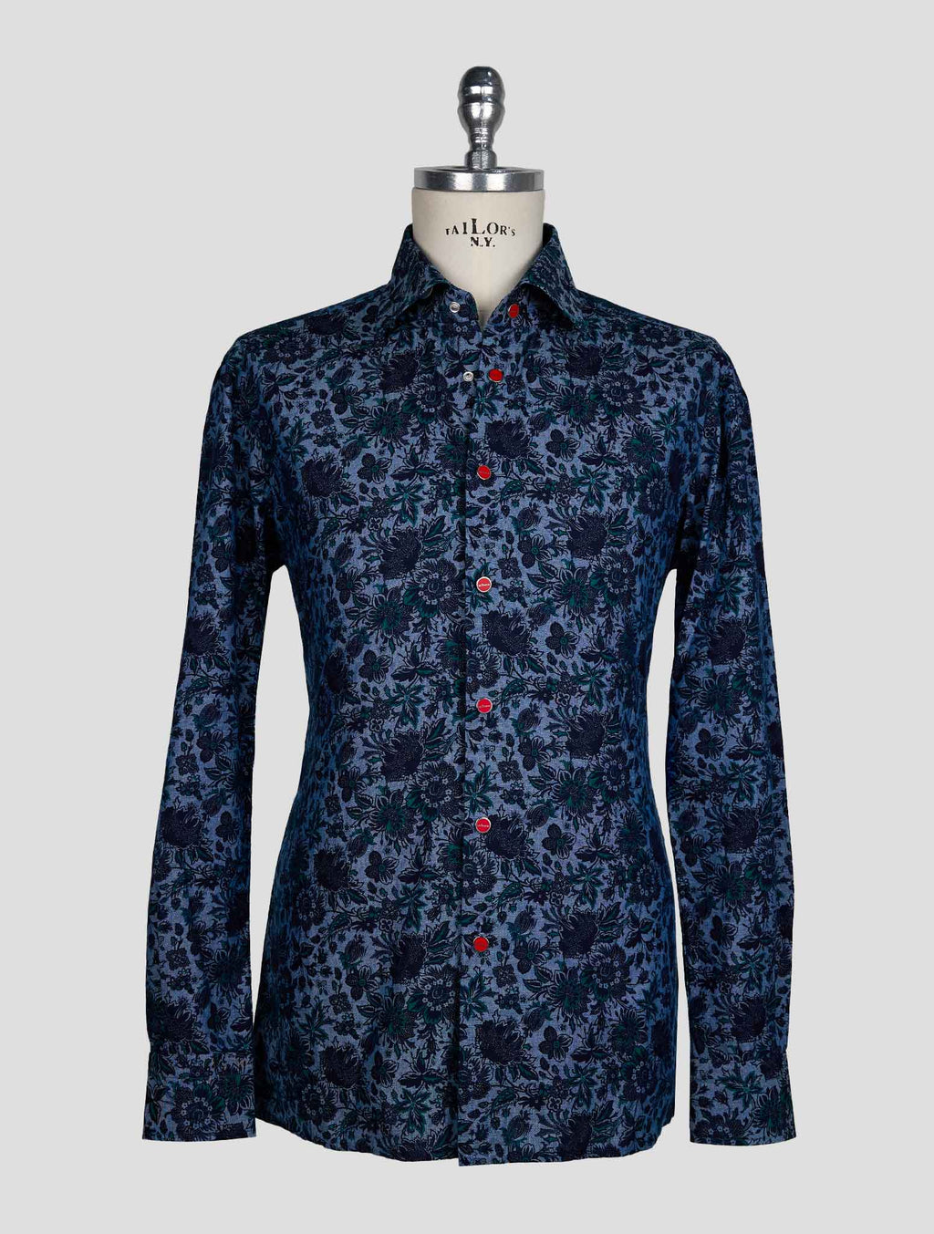 Kiton Blue Green Cotton Shirt 1