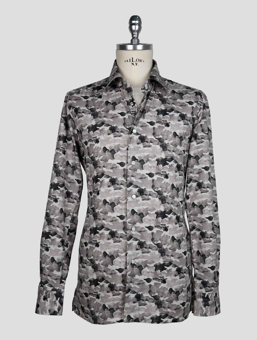 Kiton Gray Cotton Shirt 1