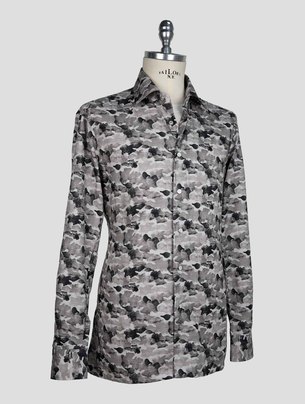 Kiton Gray Cotton Shirt 2