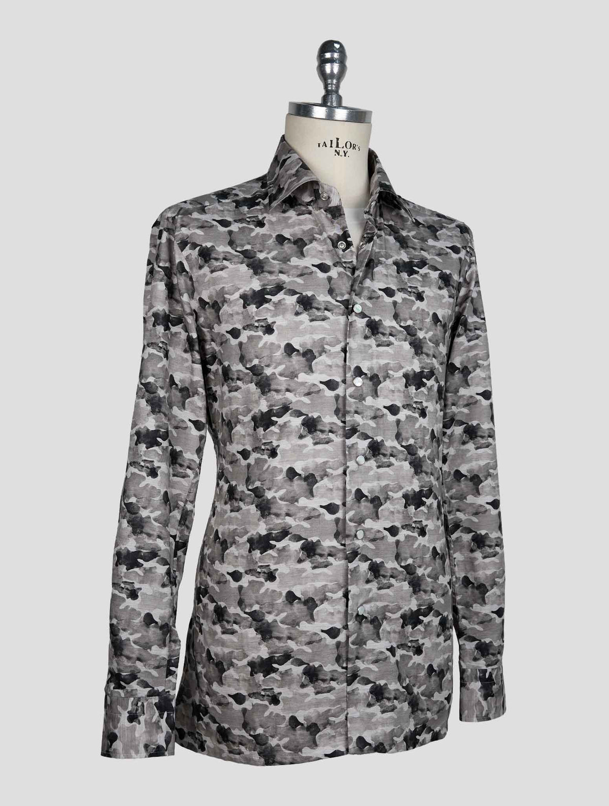 Kiton Gray Cotton Shirt 2