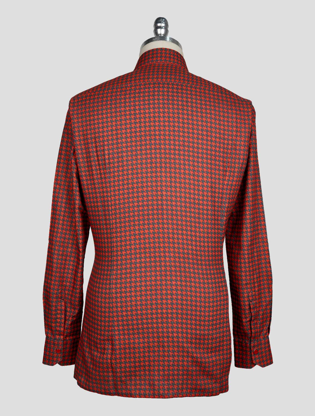 KITON GRAY ORANGE COTTON SHIRT 3
