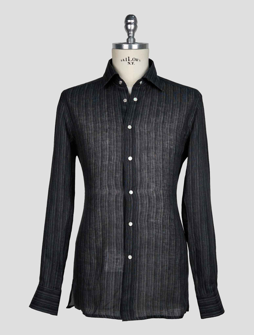 KITON GRAY LINEN SHIRT 1