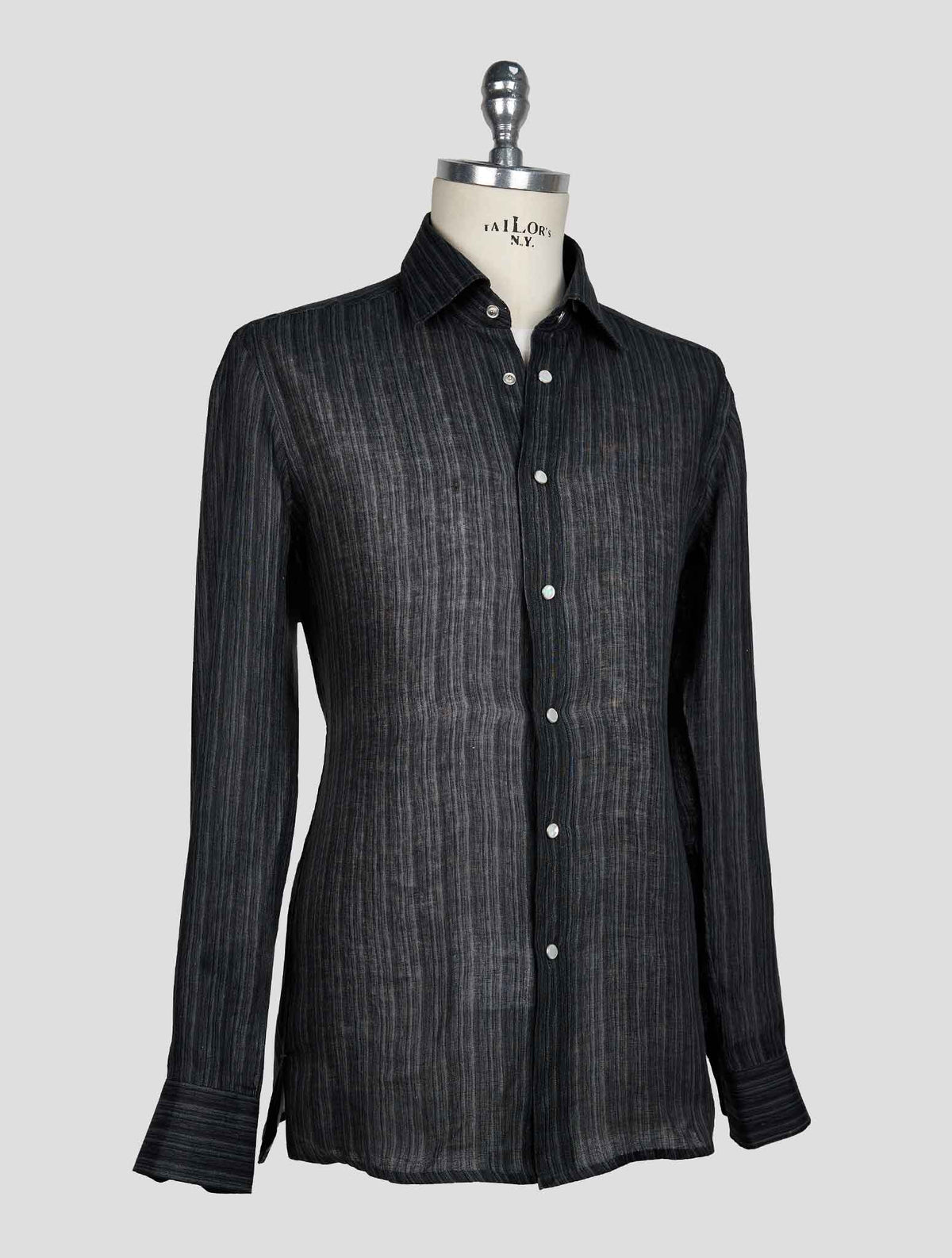 KITON GRAY LINEN SHIRT 2