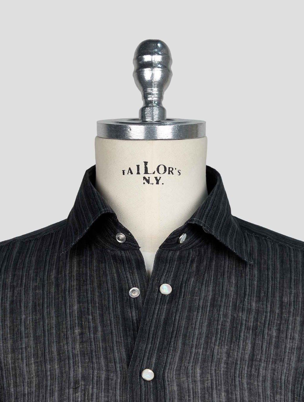 KITON GRAY LINEN SHIRT 4