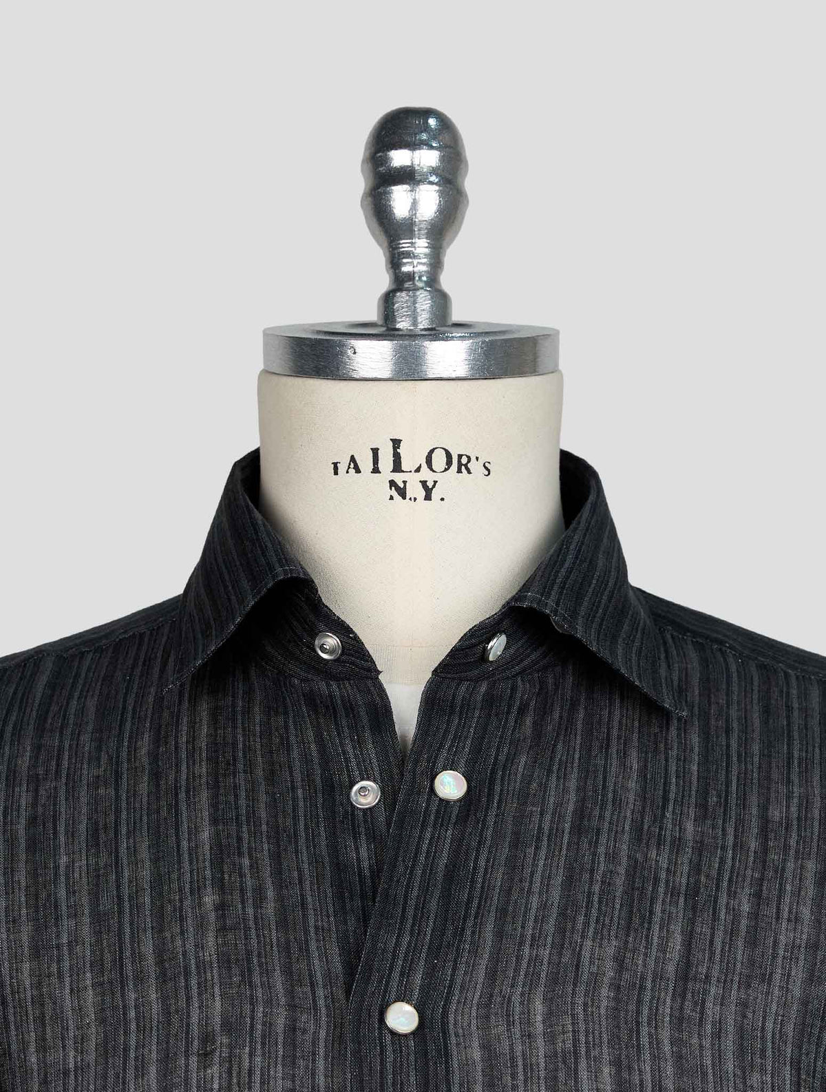 KITON GRAY LINEN SHIRT 4