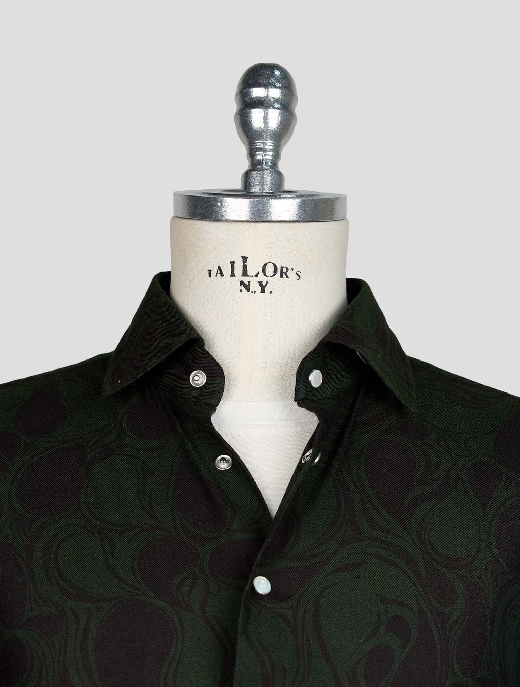 KITON GREEN BLUE COTTON SHIRT 4
