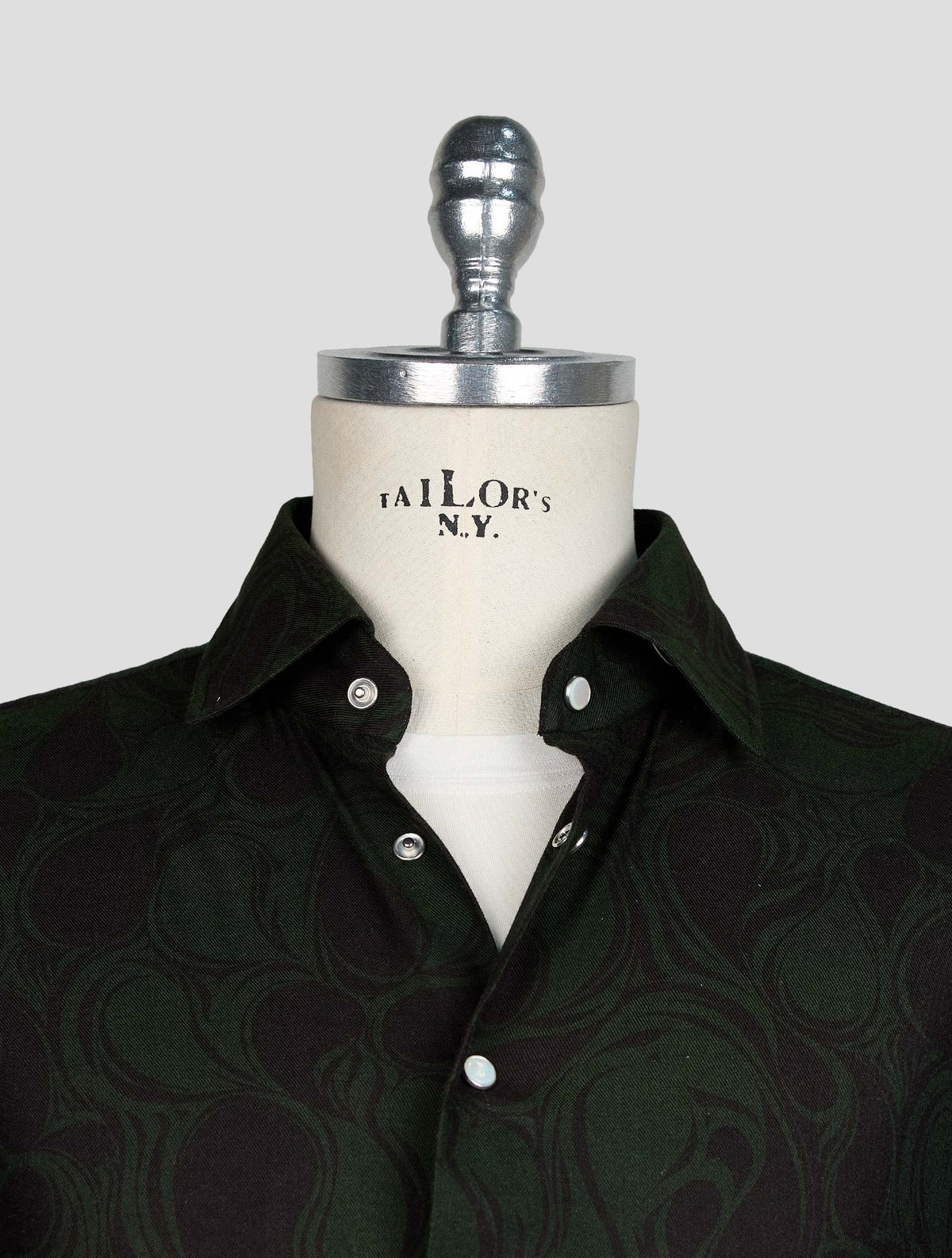 KITON GREEN BLUE COTTON SHIRT 4