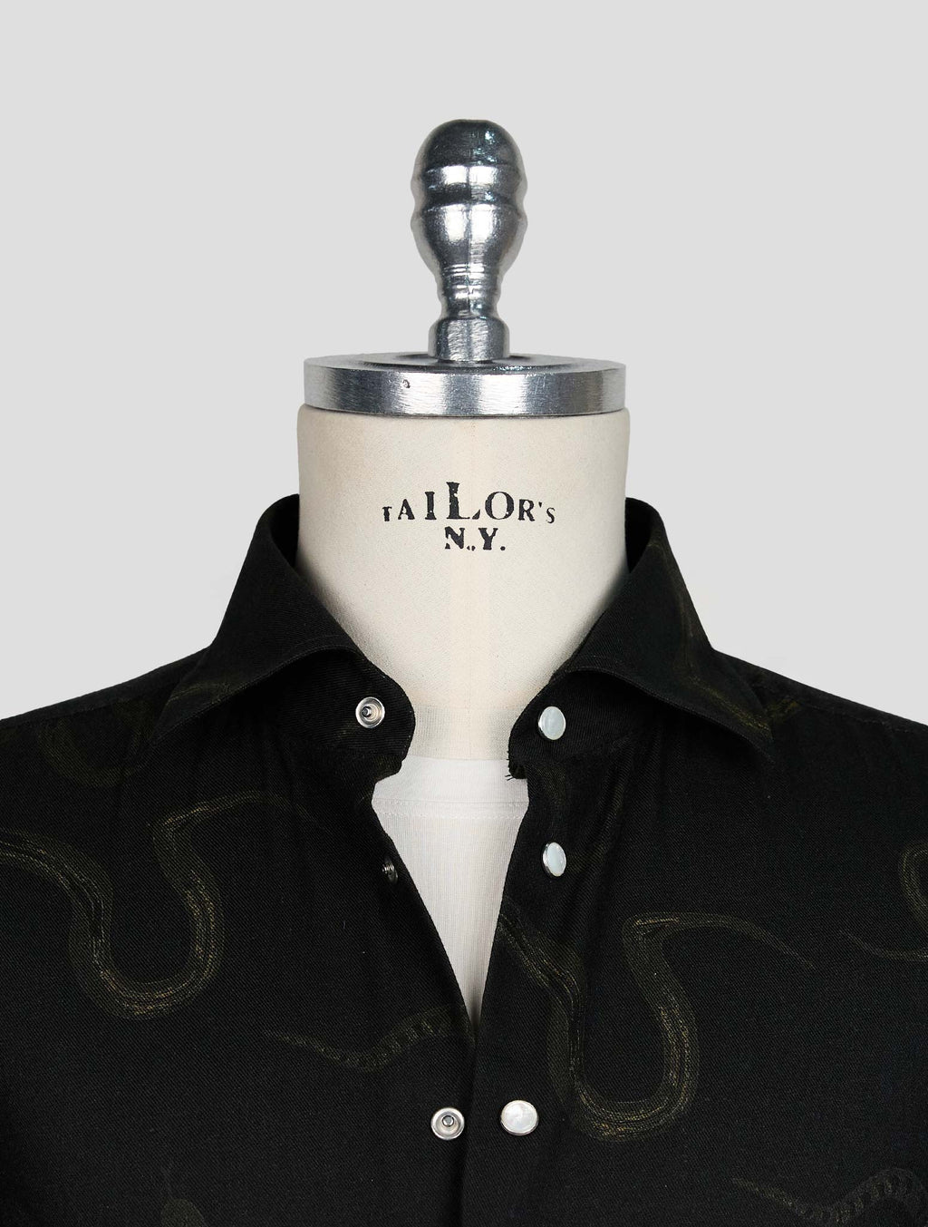 KITON BLACK GREEN COTTON SHIRT 4