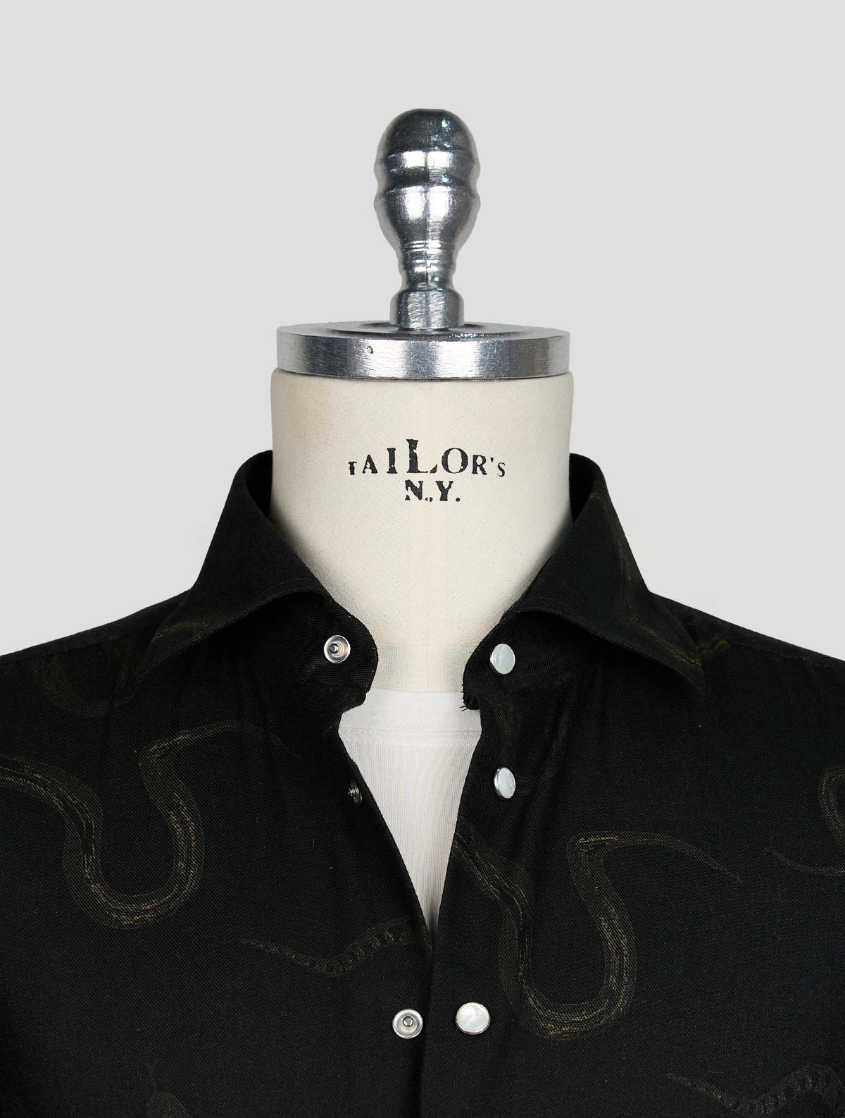 KITON BLACK GREEN COTTON SHIRT 4