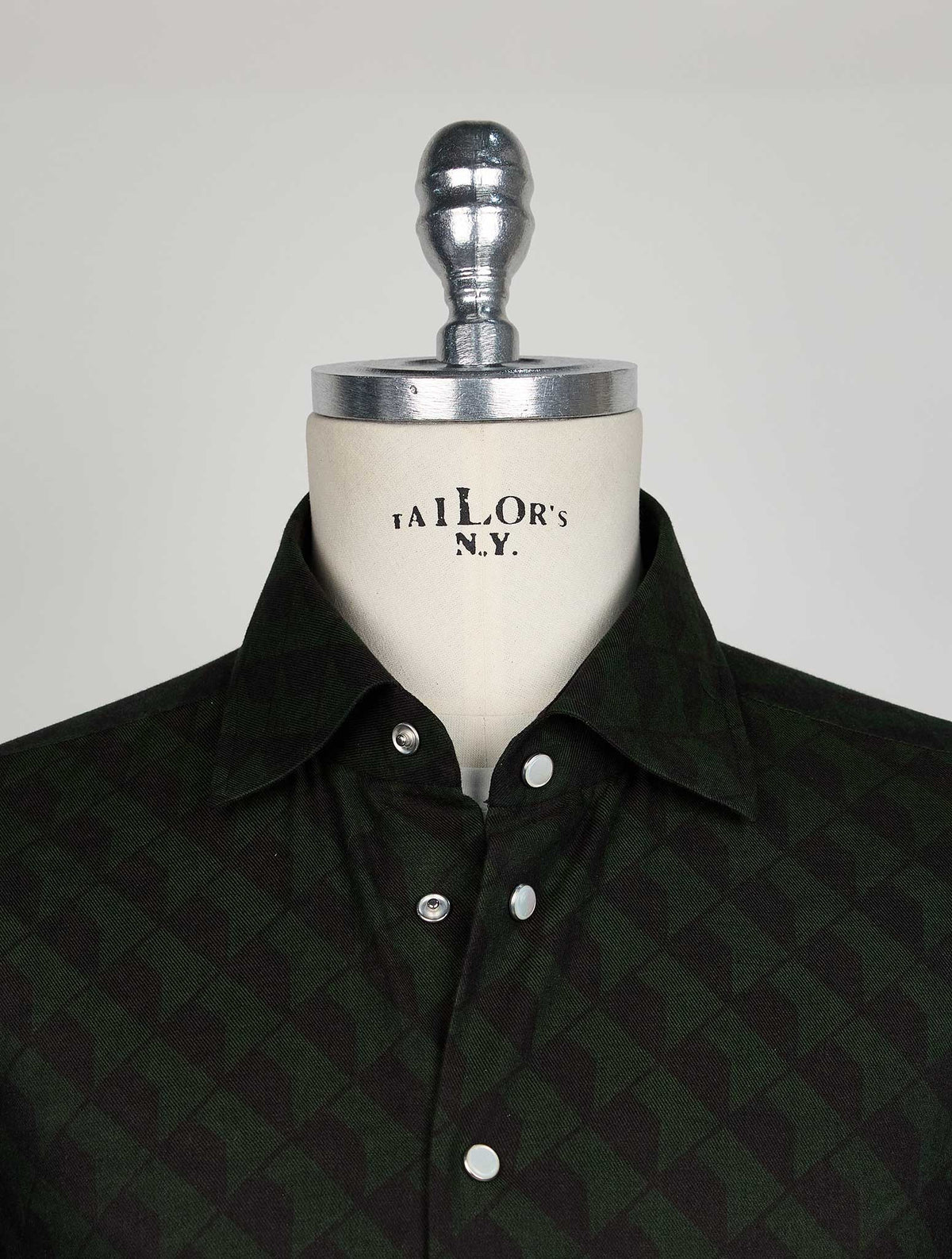 KITON BLACK GREEN COTTON SHIRT 4