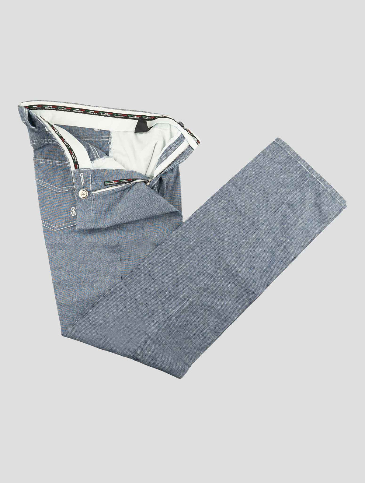 Stefano Ricci Blue White Cotton Pants 2