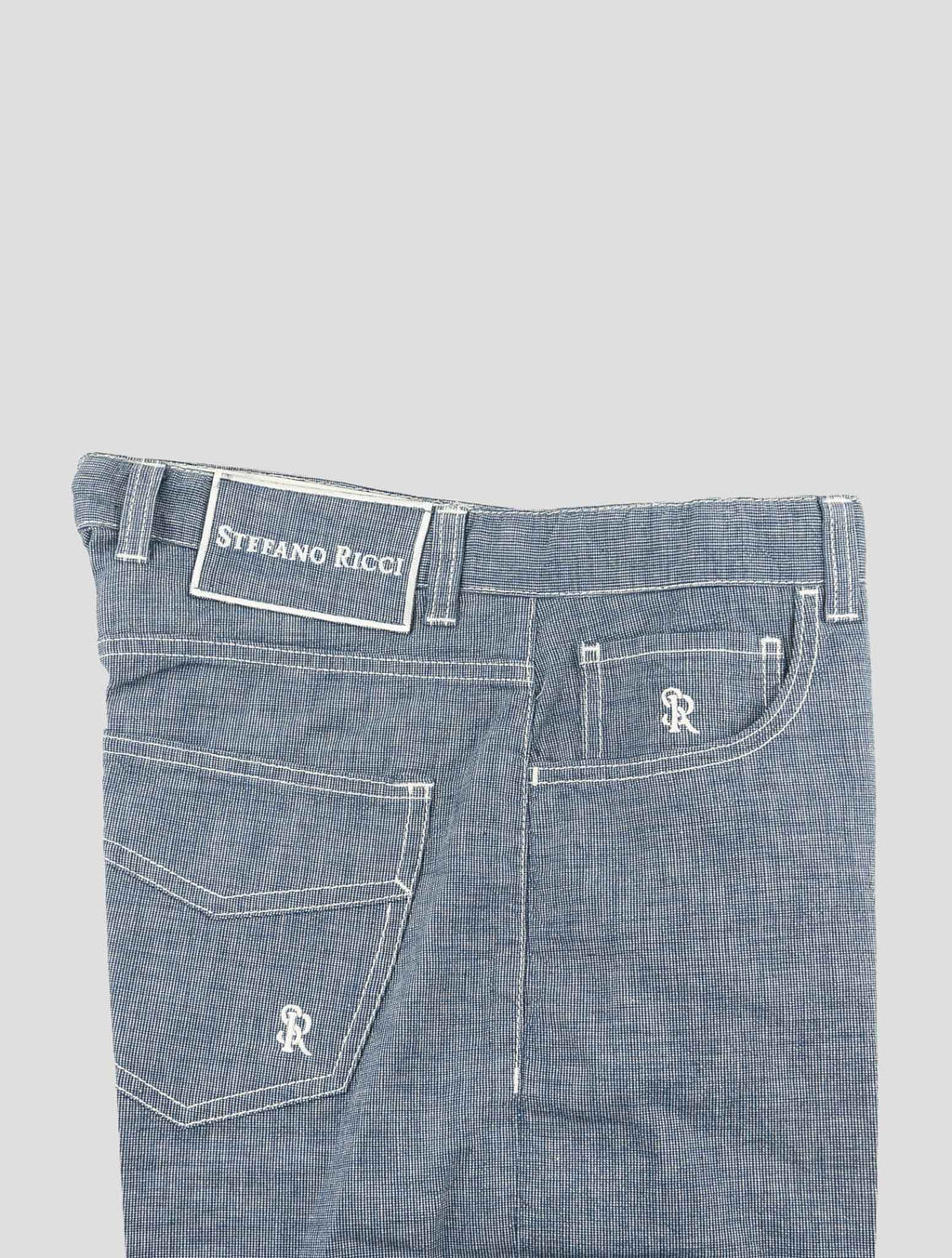 Stefano Ricci Blue White Cotton Pants 3
