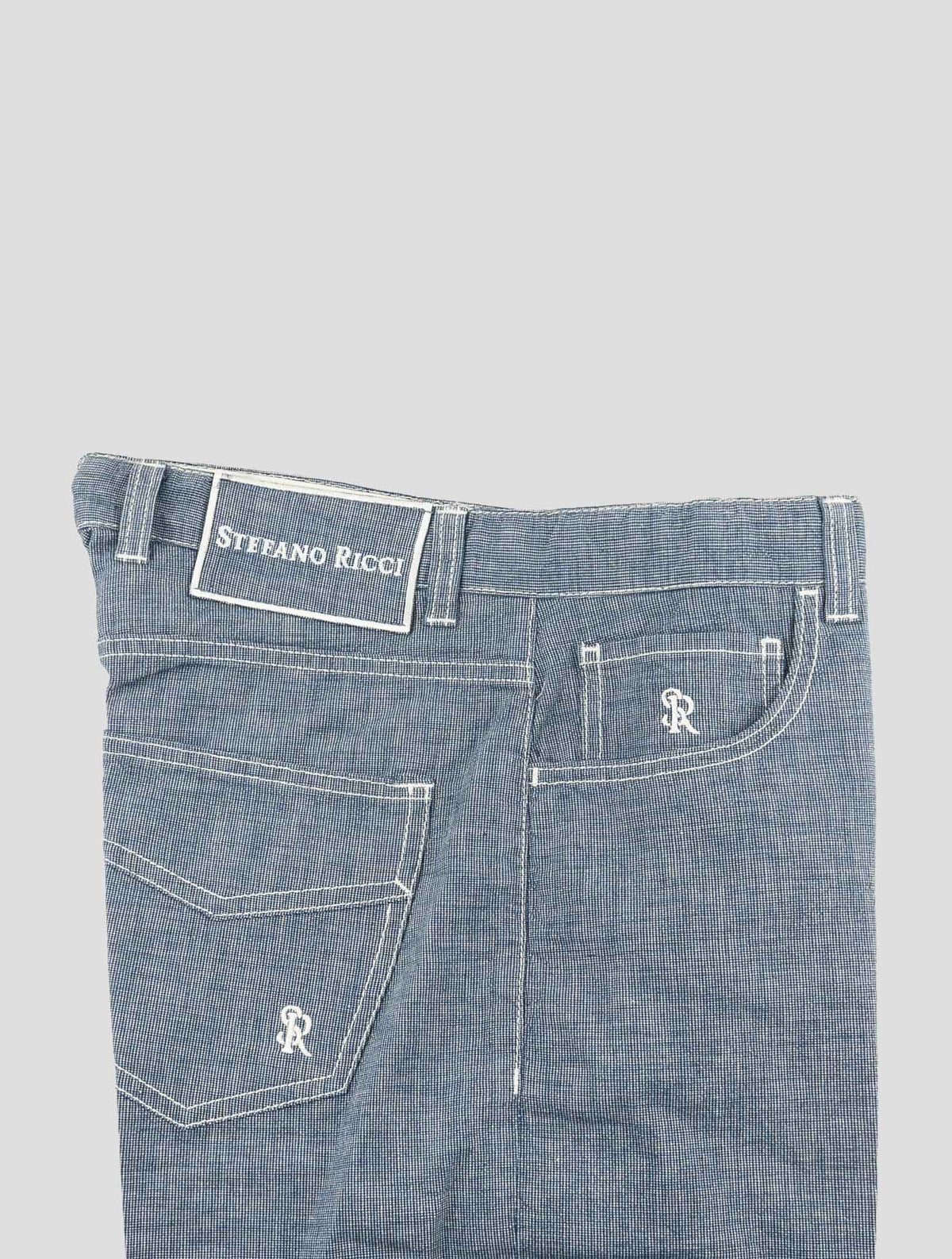 Stefano Ricci Blue White Cotton Pants 3
