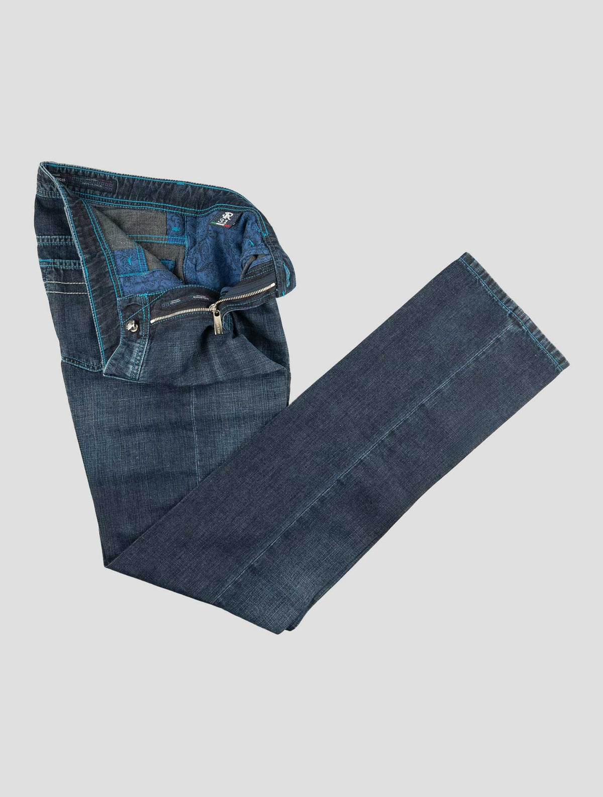 Stefano Ricci Blue Cotton Linen Jeans 2