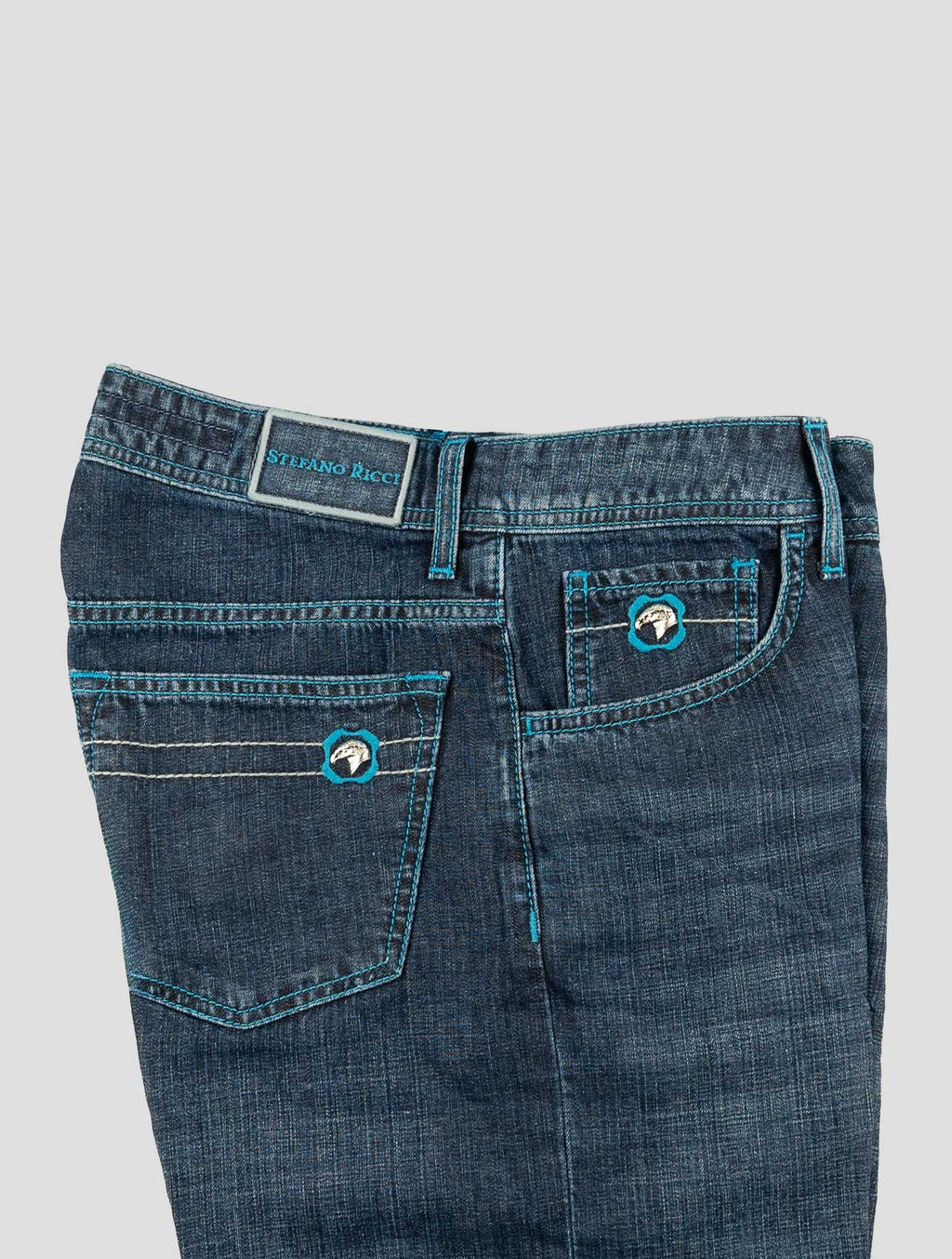 Stefano Ricci Blue Cotton Linen Jeans 3