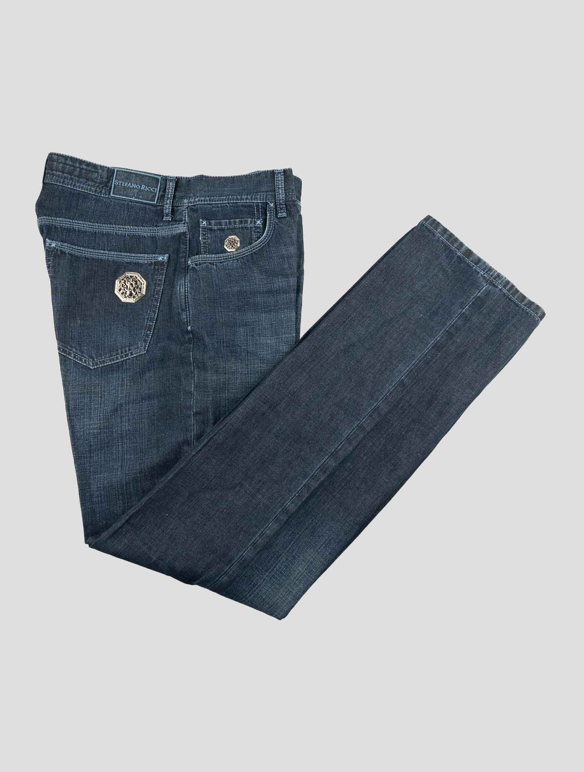 Stefano Ricci Blue Cotton Linen Jeans 1