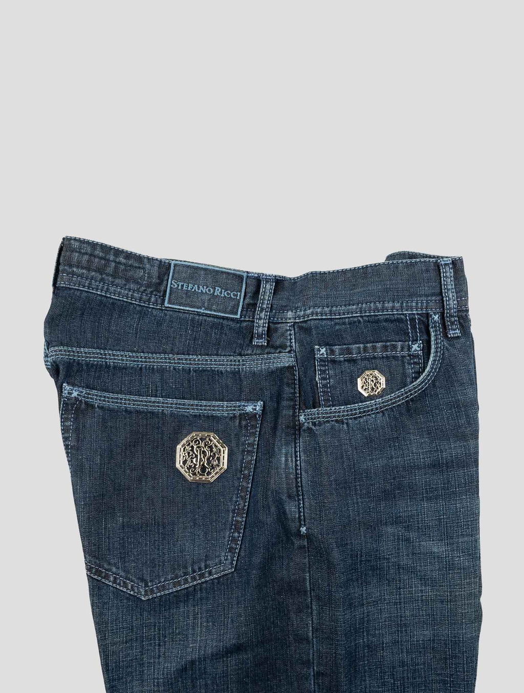 Stefano Ricci Blue Cotton Linen Jeans 3