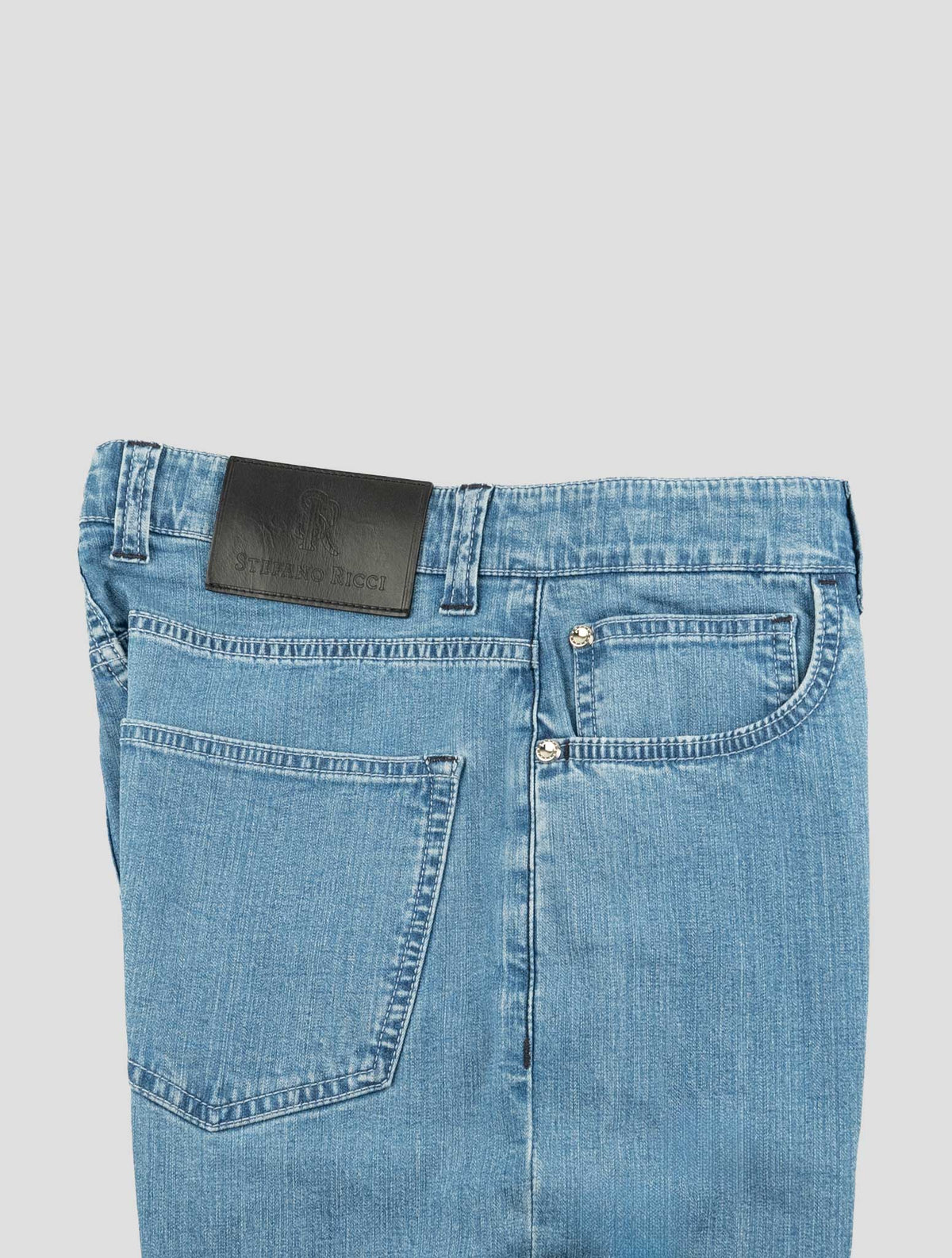 Stefano Ricci Light  Blue Cotton Ea Jeans 3
