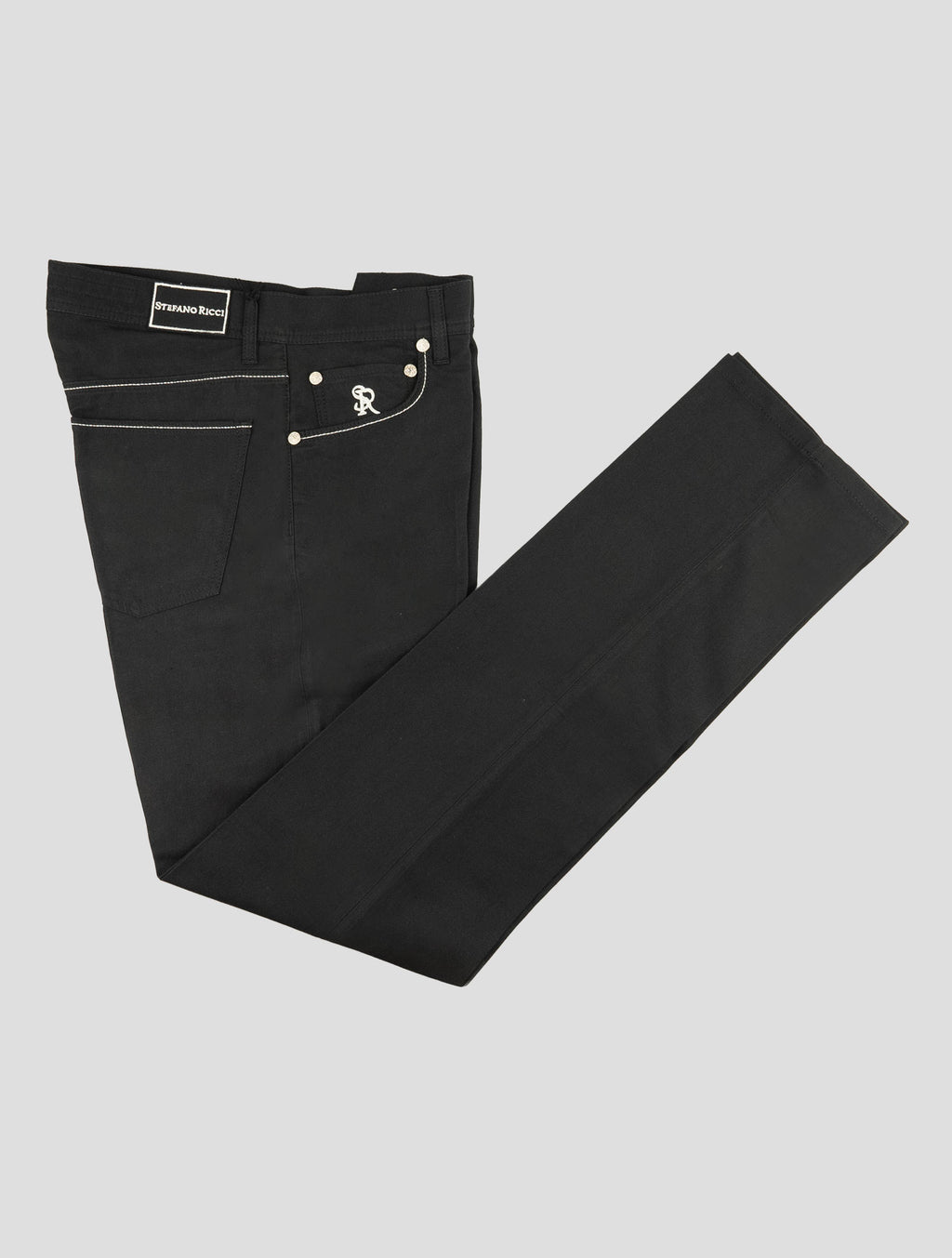 Stefano Ricci Black Cotton Linen Lycra Jeans 1