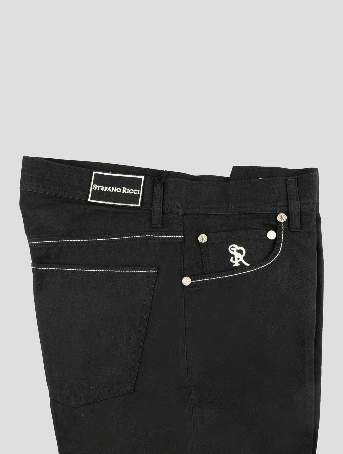 Stefano Ricci Black Cotton Linen Lycra Jeans 3