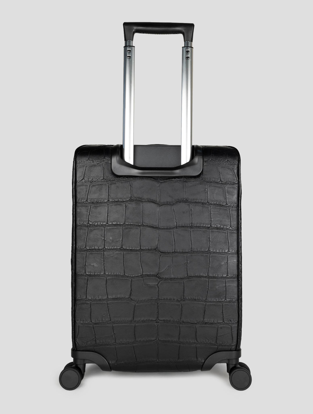 Kiton Black Leather Crocodile Trolley 3
