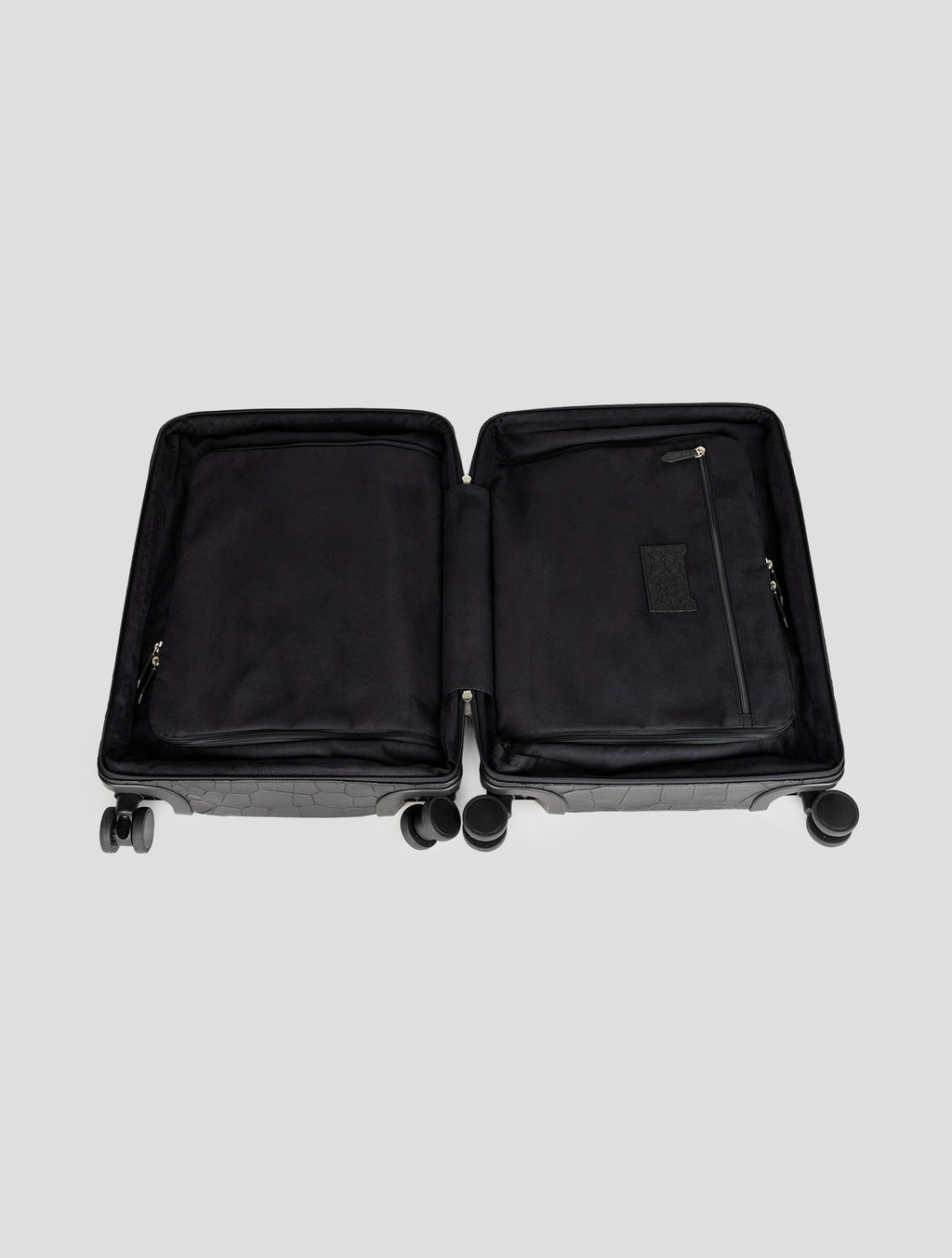 Kiton Black Leather Crocodile Trolley 7