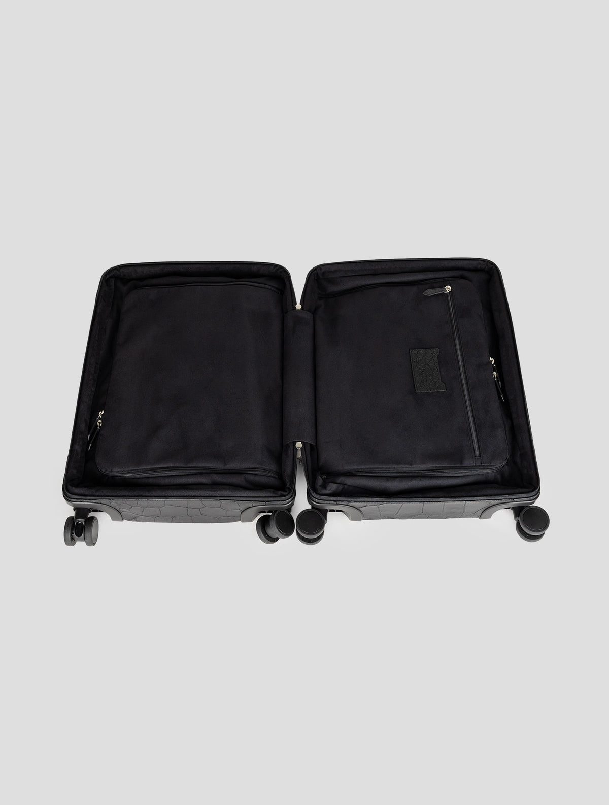 Kiton Black Leather Crocodile Trolley 7