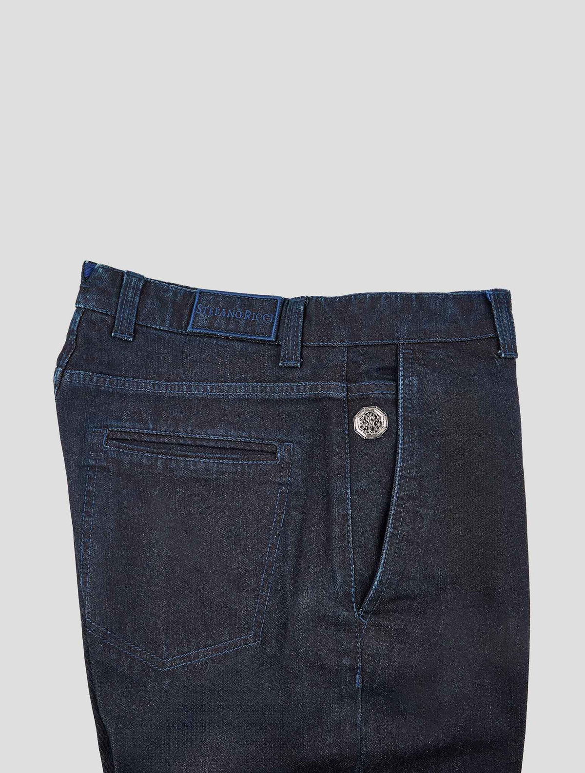Stefano Ricci Dark Blue Cotton Modal Pc Pl Pu Jeans 3